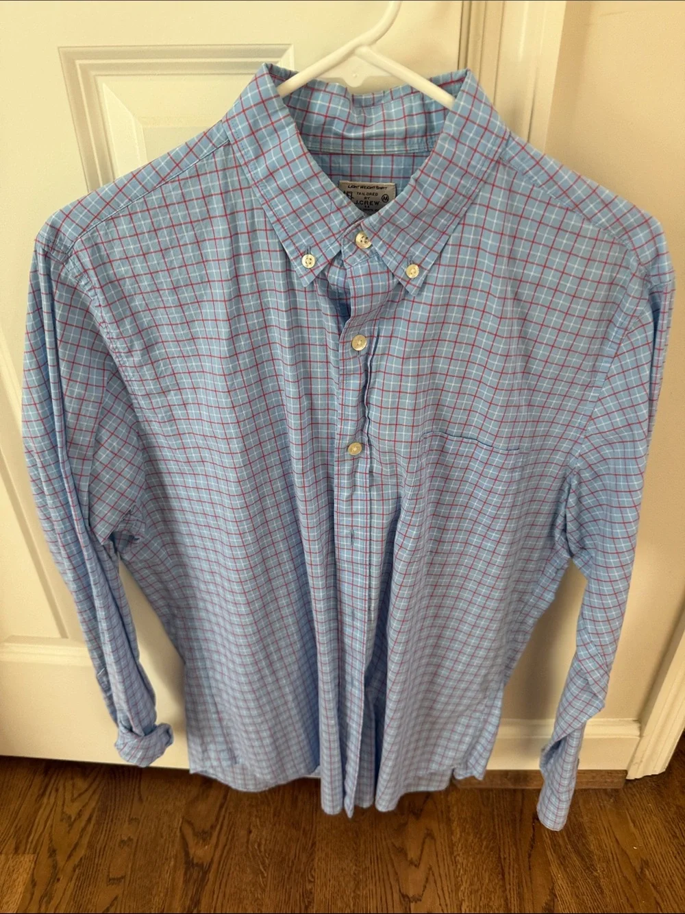 Light Blue Plaid Button-Down Shirt- J Crew
